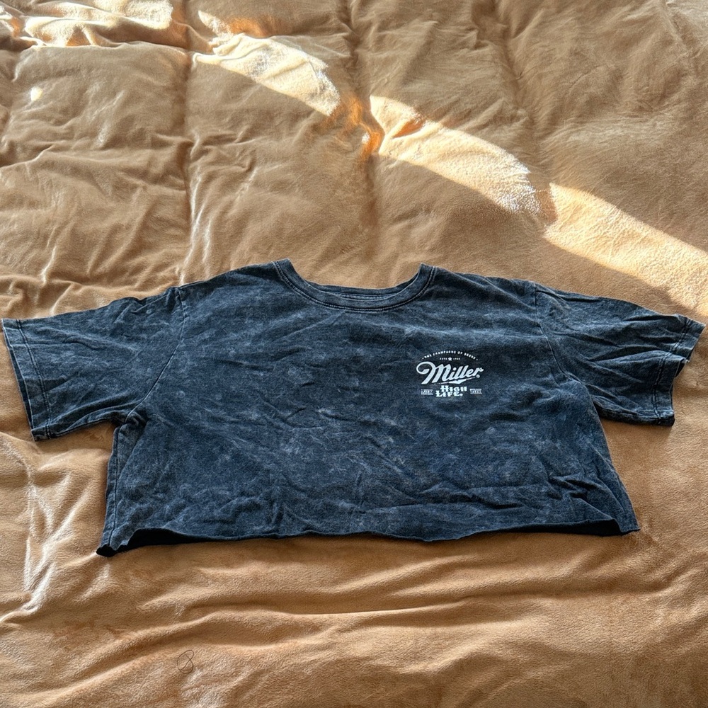 Miller high life Black Cropped T-Shirt